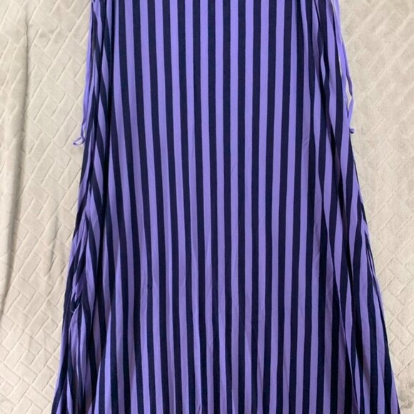 Gap Womans Large Dress Long Maxi Purple Stripe Sleeveless Scoop Neck A Line - Picture 10 of 12
